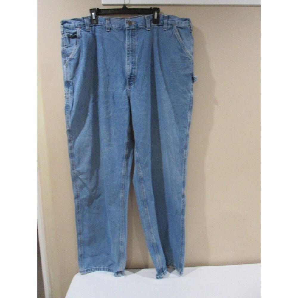 Carhartt Denim Jeans Men 46x34 Blue Relaxed Carpenter 100% Cotton - Picture 2 of 8